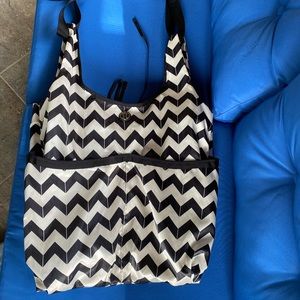 *sold* Large Lululemon black and white chevron bag.